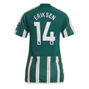 Manchester United Christian Eriksen #14 Bortatröja Kvinnor 2023-24 Kortärmad